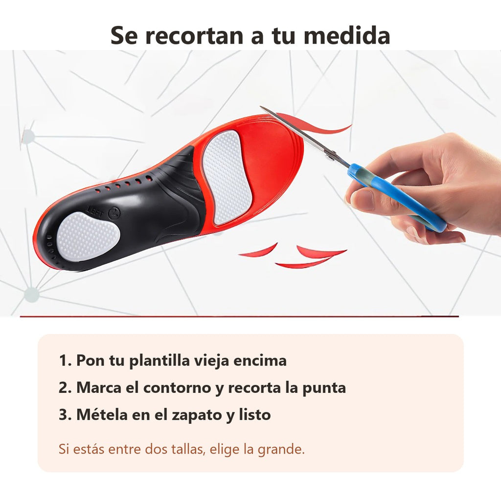 Las plantillas se recortan a la medida del zapato